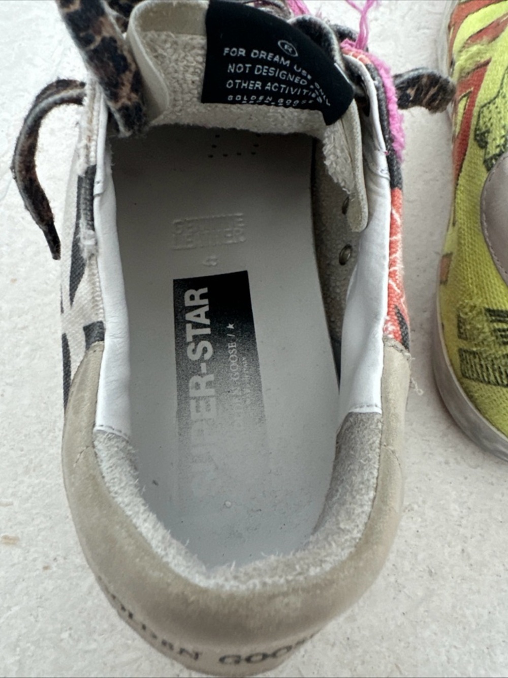 Golden Goose Multi-Color Leopard Print & Neon Accent Sneakers - Picture 9 of 9